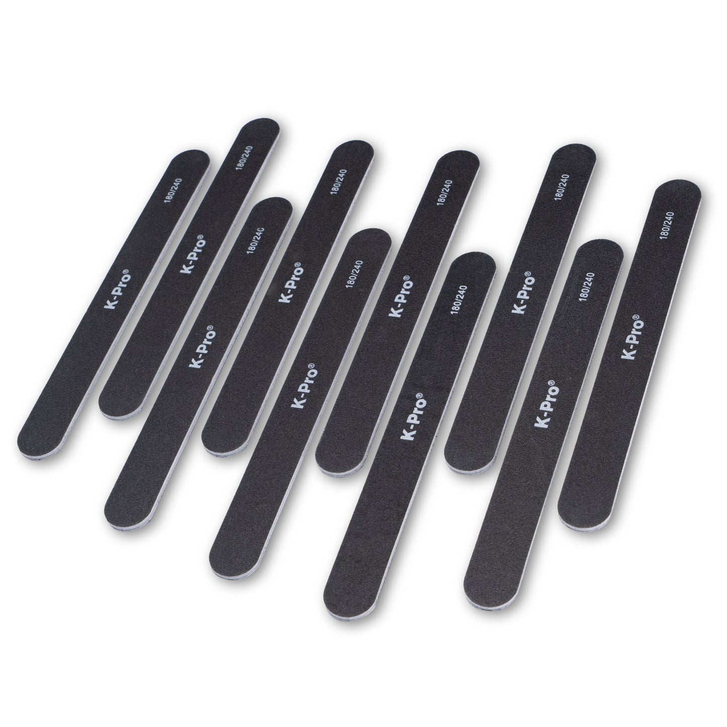 Lime à ongles en papier de verre K-Pro - Lime à ongles en papier de verre professionnelle 100 180 240 droite - 10 pièces